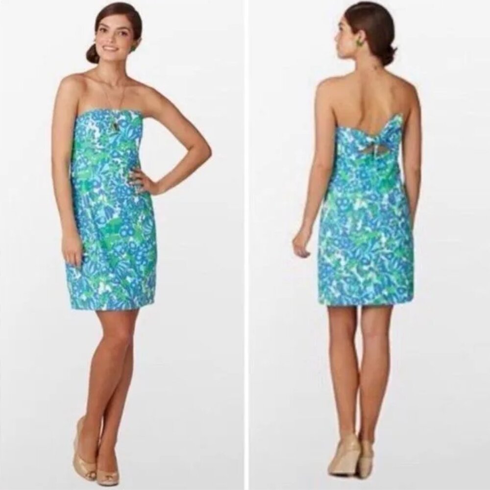 Lilly Pulitzer Bee In Your Bonnet Strapless Dress, Size 2